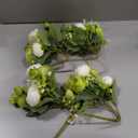 Floweroyal 4 Bunches Peony Artificial Flowers Green Flowers Silk Peonies Bouquets for Wedding Party Table Centerpieces Floral Arrangement Home Kitchen Decor