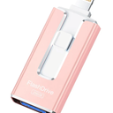 MFi Certified 256GB Flash Drive for iPhone iPad, Photo Stick for External Memory Storage, Easily Back Up and Save Photos, USB Memory Stick Thumb Drive for iPhone/iPad/Android/PC (Light Pink, 256GB)