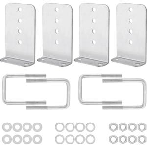 8" L-Type Boat Trailer Bunk BracketsGalvanized Steel L-Shape Bunk Board Kits Suitable for 3x3 Crossmembers 4 Pack
