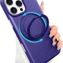 ankofave Magnetic for iPhone 16 Pro Max Phone Case with 360 Spin Stand, Matte Luxury Metallic Luster, 3.0 mm Thick Protection Hard PC Scratch-Resistant Case for iPhone 16 Pro Max 6.9", Purple