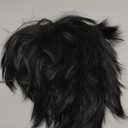 BESTBEL+Hair Cap Short Black Messy Wig for Men Short Messy Wig Black Synthetic Anime Hair for Halloween Cosplay Men's Cosplay Outfit for Costume Party