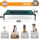 K&H Pet Products Outdoor Elevated Dog Cot, Breathable Cooling Elevated Cot Hammock Pet Bed for Large Dogs, Washable Mesh Cover, Raised Metal Frame, Collapsible, Portable - Large 42 X 30in Green