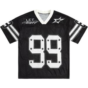 SOLY HUX Mens Jersey Y2k Baggy Shirts Graphic Tees Oversized V Neck Tshirts Summer Tops (Large)