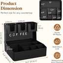 Lifewit 2-tier Coffee Station Organizer Caddy for Countertop, 10 Compartments Coffee Bar Organizers for Cups, Pods, Sugar, Compact Condiment Holders Storage for Office Breakroom Kitchen Home Black