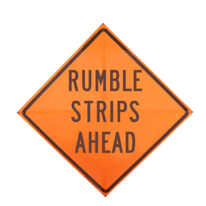 48" Non Reflective Fluorescent Vinyl Orange Roll-Up Traffic Warning Sign.