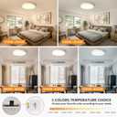 Yiisem Dimmable Wood LED Flush Mount Ceiling Light, 5CCT 2700K-6000K Modern Round Close to Ceiling Lighting Fixtures, Minimalist White Ceiling Lamp for Living Room, Bedroom, Laundry Room