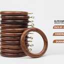 HORNART 3 Inch Wooden Drapery Curtain Rod Rings, 50pcs for 1.5-2 inch Rod Pole, 2.2 INCH INNER DIA, Natural Rosewood (50, 2.2 INCH INNER DIA), sheesham 3in (50)