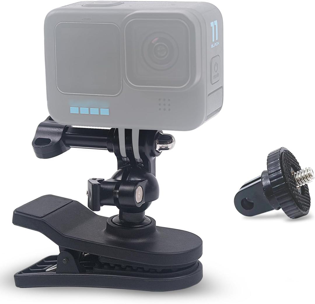 FiTSTILL Backpack Strap Mount Quick Clip Mount Compatible with Go Pro Hero 13 12 11 10 9 8 7 6 5 4,Session Fusion,Max,DJI Osmo Action 5 Pro/4/3 Insta 360 X5 X4 X3 Ace Pro2 Camera Accessories