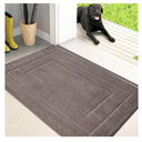 PURRUGS Dirt Trapper Door Mat 24" x 35.5", Non-Slip/Skid Machine Washable Entryway Rug, Dog Doormat, Super Absorbent Welcome Mat for Muddy Wet Shoes and Paws, Grayish Brown