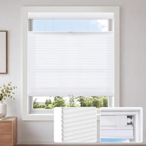 SERLMWNT No Drill Top Down Bottom Up Cellular Shades 35" Wx64 H White