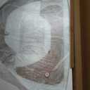 Honyee Morden Coffee Table, 42.5" x 28.5" x 16.1" Triangle Tempered Glass Top for Living Room, Color: Natural Wood