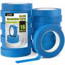 Lzerking Painters Tape 16 Rolls (Total 960 Yards) 0.94 Inch x 60 Yards Masking Tape Blue Paint Tape for Walls, Wood, Glass No Residue, Easy Tear