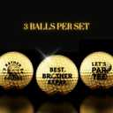 Golf Gifts for Brother, Unique, Colored Golf Balls, Cool Accessories for Golfers, Golf Lovers, for Birthday and Christmas - Brother, GOLD