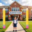 Gisafai 2 Pcs 5ft Back to School Giant Metal Pencil Outdoor Decorations