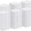 Avalon Towels Cotton Washcloths  (Pack of 60) Size 12x12 Inches, 100% Ring Spun Cotton, Soft & Absorbent Face Towels, Gym Towels, Hotel and Spa Quality, Reusable Fingertip Towels (White)