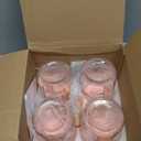 Glass Overnight Oats Containers with Lids and Spoon, 16oz Wide Mouth Mason Jars for Overnight Oats, Cereal, Yogurt, Salad Lunch Container with Measurement Marks - Pink 4 Pack