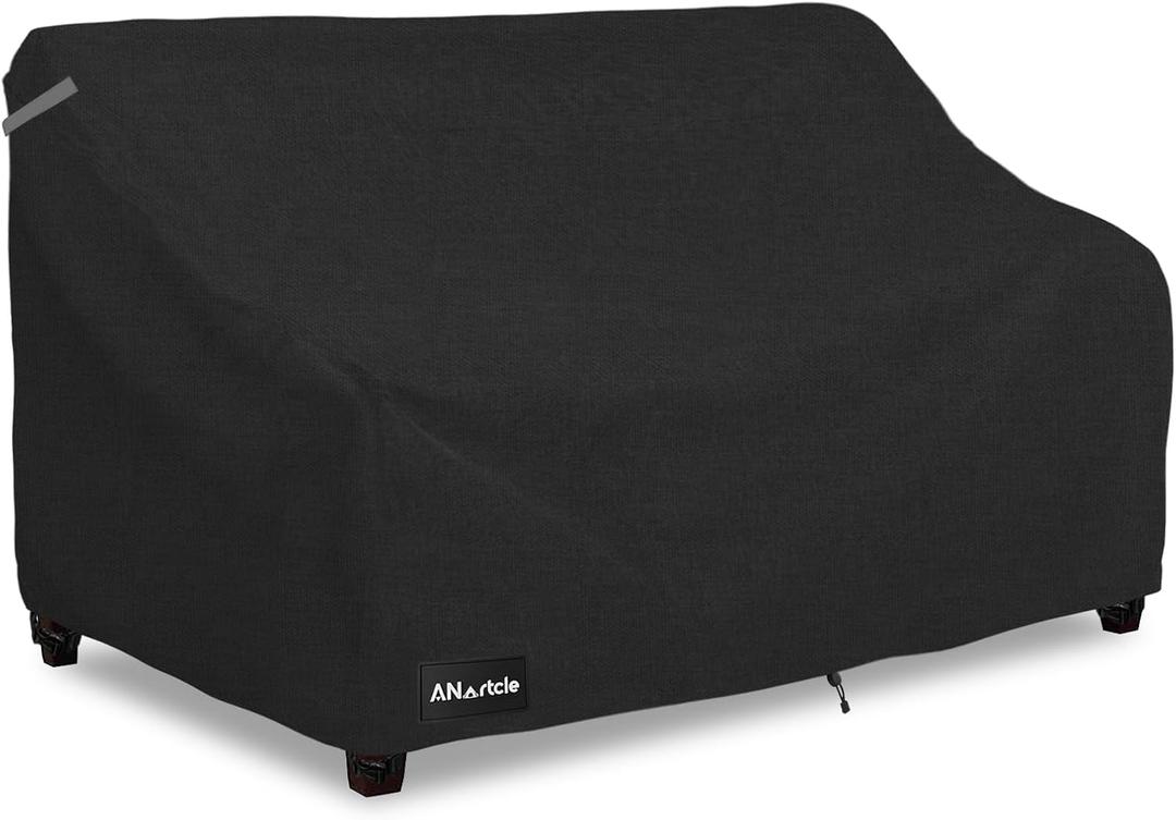 ANartcle 2-Seater Patio Loveseat Cover,58W x 32.5D x 31H Inches Outdoor Couch Cover,100% Waterproof Heavy Duty Patio Sofa Covers,Patio Furniture Covers,Black