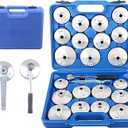DAYUAN 23pcs Aluminum Alloy Cup Type Oil Filter Cap Wrench Socket Removal Tool Set 1/2" dr. with a Storage Case