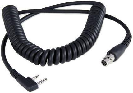 Rugged Radios CC-Ken 2-Pin to 5-Pin Coil Cord Adaptor Cable for Racing Radios Electronics Communications Kenwood & Baofeng  Connects to Headset and Two Way Handheld Radio Black