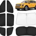 KUST Car Window Shades for Kia Telluride 2020-2025 2026 Windshield Sun Shade Side Window Cover UV Block Privacy Protection Telluride Accessories for Camping Blackout Rear Back Full Set 8PCS