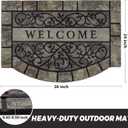 Thick Welcome Mats Outdoor, 24 * 36" Large Front Door Mat Entrance, Durable Welcome Mat for Front Door, Heavy Duty No Slip Rubber Outdoor Mats for Home Entrance