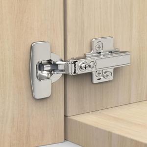 10 Pack Frameless Full Overlay Soft Close Concealed European Hinges, Self Closing Satin Nickel, 105  Open Angle 4D Adjustment, Speed Control, Clip On, Stainless Steel for Cabinet Door