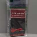 BELINOUS Leather Steering Wheel Cover Lace Up, Stitch on Steering Wheel Wrap, Universal Fit 13-20 Inch Car Truck Pickup Boat, A Whole Piece of Cowhide, DIY w/Needle Thread (Size S2, Black & Red)