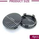 Ijuicy 4 PCS Wheel Center Caps, Wheel Hub Caps Modification Decoration, ABS Rust-Proof Durable Snap-in Center Caps for Rims (Carbon Fiber Black)