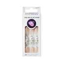 Kiss Impress No Glue Mani Press On Nails, Design, 'Hoppy Mood', Multicolor, Medium Size, Oval Shape, Includes 30 Nails, Prep Pad, Instructions Sheet, 1 Manicure Stick, 1 Mini File