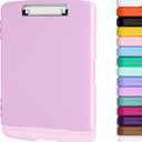 Piasoenc Clipboard with Storage, 8.5 x 11 Organization Box with Pen Holder and A4 Legal Paper Folder, Folio & Side-Opening, Low Profile Clip,for Nurses,Teachers, Size 14 x 9.6 x 1.2 in, Deep Pink