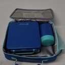 Fimibuke Kids Bento Snack Lunch Box with 4 Compartment, Insulated Bag, Stainless Steel Vacuum Thermos Food Jar, Ice Pack, Utensils Set, Birthday Gift for Age 3-12 Back to School Toddler Girl Boy Adult (B1.Ink Blue)