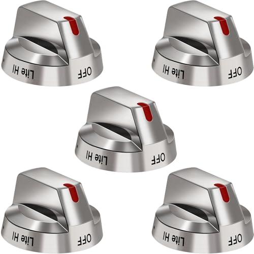 DG64-00473A Top Burner Control Dial Knob Range Oven Replacement Compatible with Samsung Range Oven Gas Stove Knob NX58F5700WS NX58H5600SS NX58H5650WS NX58J7750SS NX58M6850SS （5pcs）