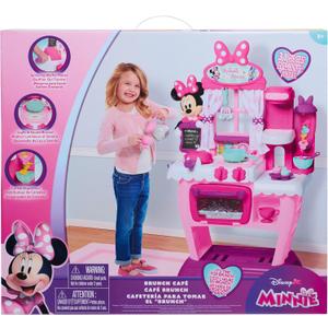 Disney Junior Minnie Mouse Happy Helpers Brunch Cafe, Play Kitchen Set for Kids, Kids Toys for Ages 3 Up, by Just Play