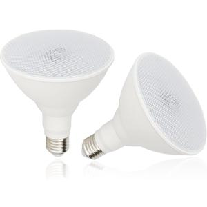 Radar Motion Sensor Outdoor Flood Light Bulbs, Dusk to Dawn LED Security Light E26 Base PAR38 Motion Activated 5000K Daylight, 15W(100-Watt Replacement), LED Light Bulbs for Porch, Driveways, 2 Pack