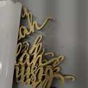 12 Pcs Ramadan Mubarak Wood Cutout Sign Bismillah Plate Word Sign Rustic Kareem Eid table Wall Decorations for Islamic Muslim Home Tabletop Decor(Ramadan Mubarak) (Gold)