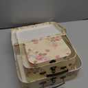 Fasmov 3 Pack Paperboard Suitcases Storage Box Decorative Boxes Storage Gift Boxes With Lids for Photo Storage Home Decoration, Wedding, Birthday, Anniversary, Light Yellow