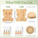 Honeydak 49 Pcs Bear Baby Shower Prizes for Game Players 6 Sets Bear Shaped Bamboo Cheese Board Fork Knives Coasters Towel Potted Plant Thanks Card Gift Bag for Baby Bridal Shower Wedding Favors