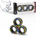 Magnetic Rings Fidget Toy Set, Idea ADHD Fidget Toys, Adult Fidget Magnets Spinner Rings for Anxiety Relief Therapy, Fidget Pack Great Gift for Adults Teens Kids Easter Basket Stuffers (3Pcs)