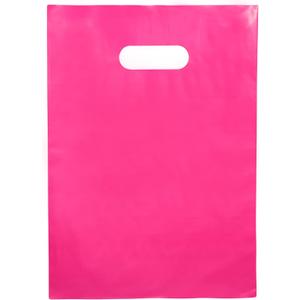 Merchandise Bags Pink Color 100 Count 9"x12" Size 1.5Mil Thick With Handles