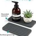 Diatomite Stone Sink Tray Drying Mat for Kitchen Sink Bathroom Counter Trays Diatomaceous Earth Dish Water Absorbing Stone Quick Dry Soap Tray Dispenser Holder Black Bathroom Decor Accessories (Dark Grey Diatomite)