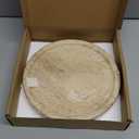 Travertine Tray, Small Ceramic Vanity Tray for Bathroom Counter Decor, Round Marble Decorative Trays for Coffee Table (Beige, Medium Size) (7.8")