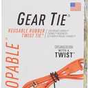 Nite Ize GLS12-31-2R3 Gear Tie Loopable, The Original Reusable Rubber Twist Tie with Sturdy Integrated Loop, 12 Inch, Bright Orange, 2-Pack, Made in The USA