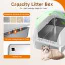 Stainless Steel Cat Litter Box XL for Big Cats, High-Sided Design Prevents Urine Leakage, Non-Stick, Easy to Clean, Includes Scoop, Gray