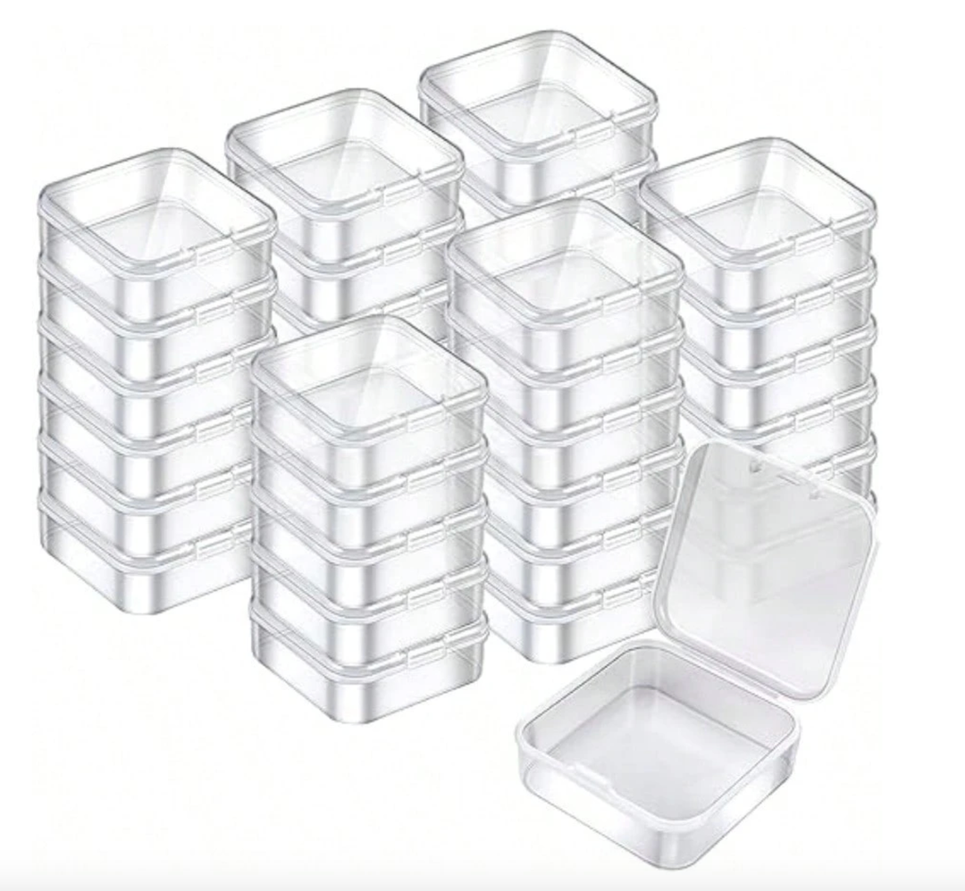36PCS Organizer Box, Small Organizers and Storage Containers Rectangle Holder Plastic Cases for Clay Beads Bracelet Making DIY Jewelry Craft Nail
