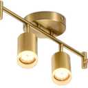 Bojim 6 Light Gold Track Lighting Kit, Modern LED Track Lighting Fixtures Ceiling, Flexibly Rotatable LED Light Head with Acrylic Ring, Kitchen Ceiling Spot Light(GU10 Socket, Bulbs Not Included)
