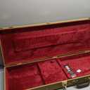 Electric guitar hardshell case leather case bag with internal guitar bag soft layer with locking latch waterproof (Yellow)