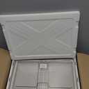 Kmiectse Clear Storage Bin with Lid 3 Pack Stackable & Sturdy Plastic Multifunctional Folding Storage Bins for Bedroom, Living Room, Study, Room, 23 QT Folding Box with Magnetic Door (White)