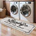 Pauwer Laundry Room Rug Runner 20"x60" Waterproof Rubber Laundry Mat Non Slip Kitchen Mats for Floor Washable Floor Mat Runner Rug for Farmhouse Mudroom Washroom Bathroom Decor