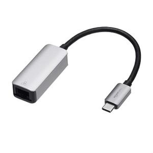 Basics Aluminum USBC to RJ45 Gigabit Ethernet Adapter, Portable, Fast Network, Grey, 2.07 x 0.81 x 0.6 inches