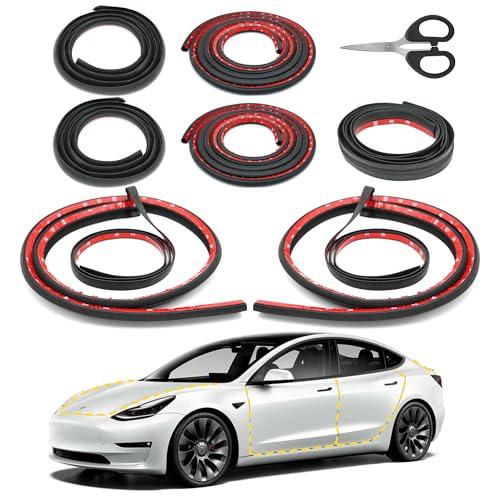 Car Weather Stripping for Tesla Model 3, Soundproof Seal for Wind Noise Reduction, Door & Trunk & A/B Pillar Rubber Seals